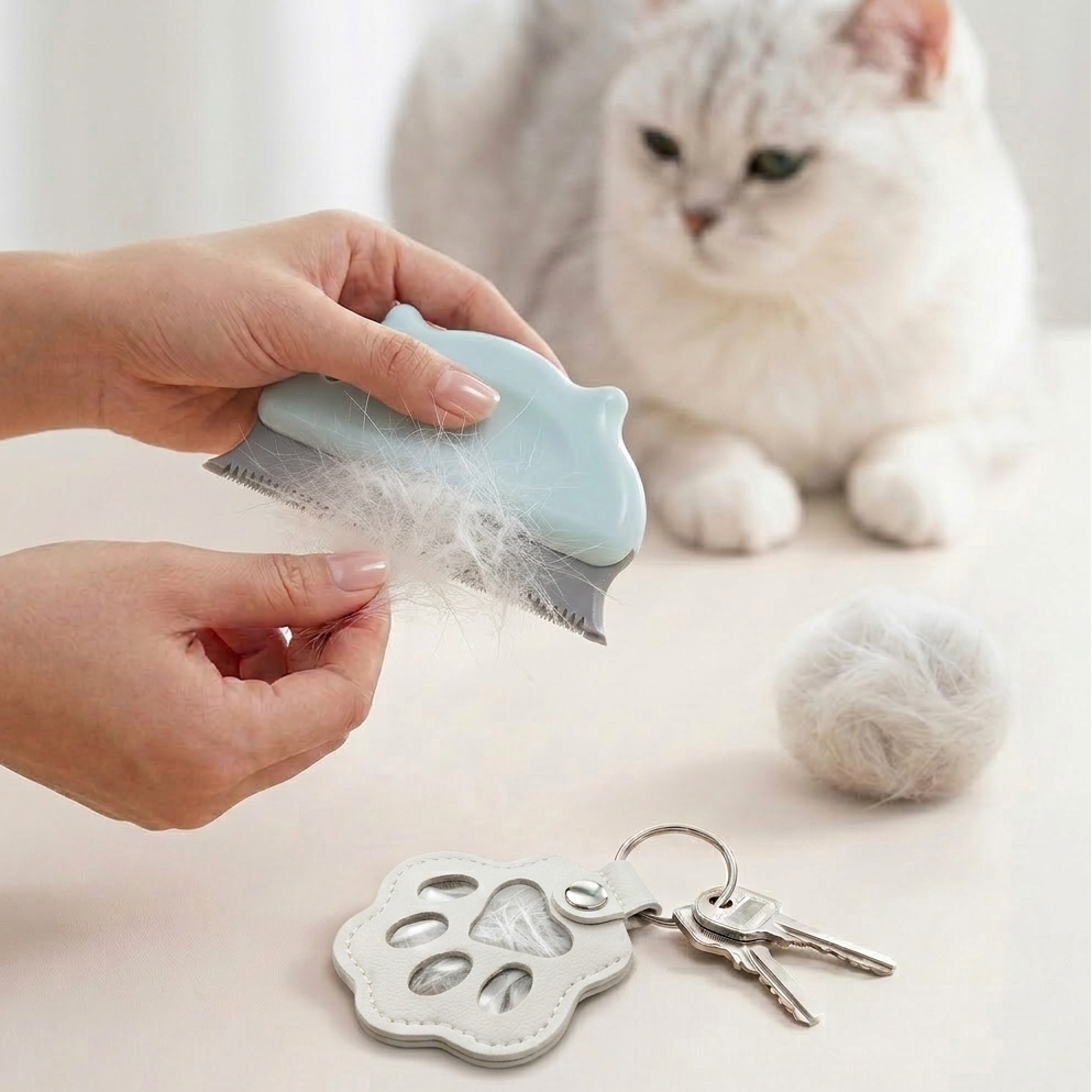 Leather Fur Keeper Keychain | Your 24/7 Paw Companion