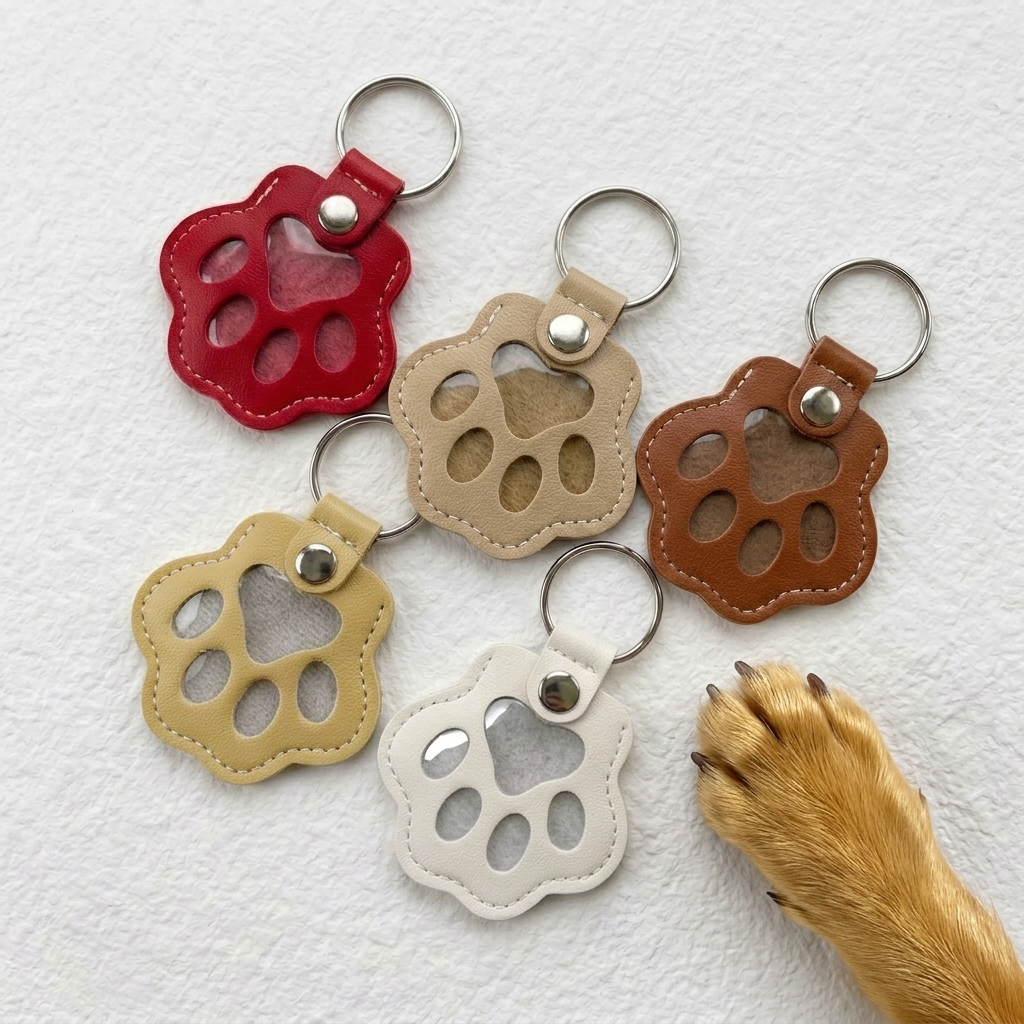 Leather Fur Keeper Keychain | Your 24/7 Paw Companion
