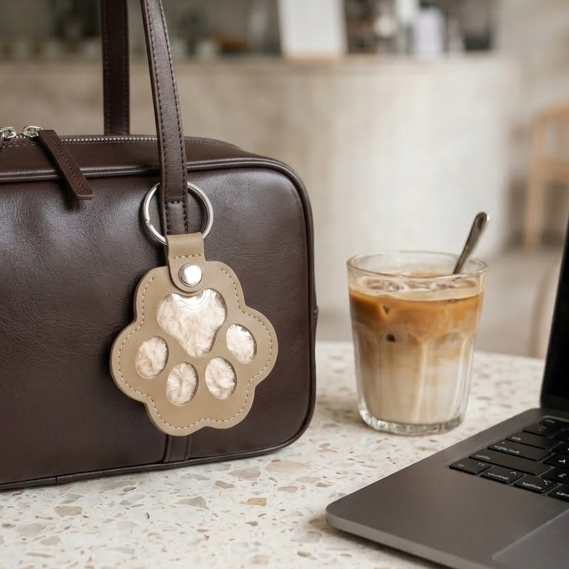 Leather Fur Keeper Keychain | Your 24/7 Paw Companion