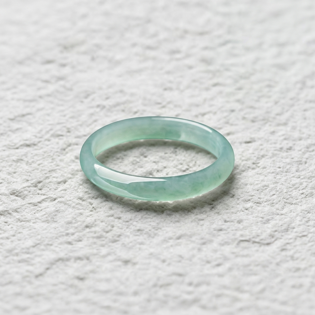 Lumina "Blue Water" Ice Jadeite Ring | 100% Natural Type A Jade Ultra-Thin Stacking Band