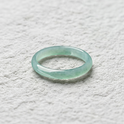 Lumina "Blue Water" Ice Jadeite Ring | 100% Natural Type A Jade Ultra-Thin Stacking Band