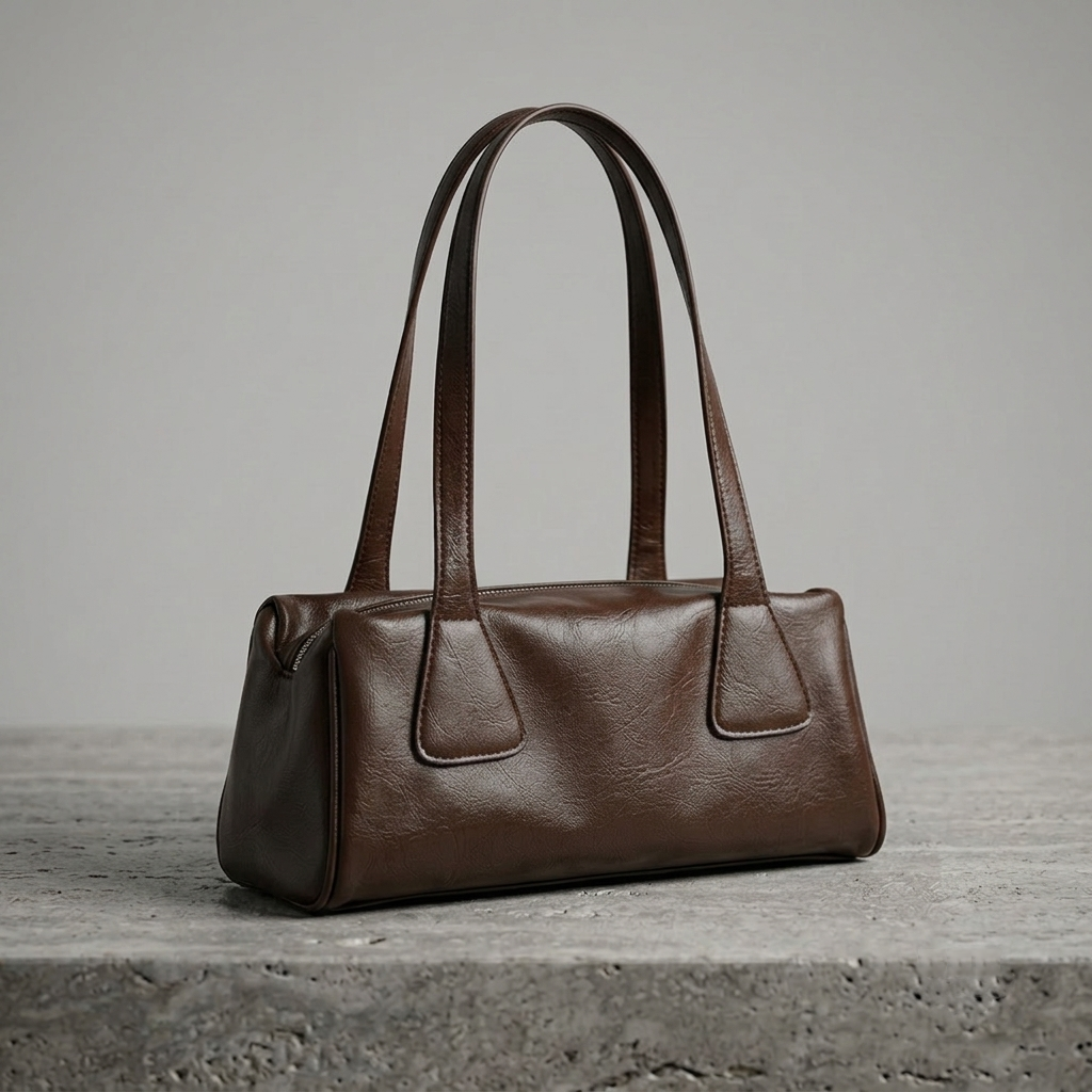 Atelier "Soft Grain" Retro Baguette Bag | Premium PU Leather