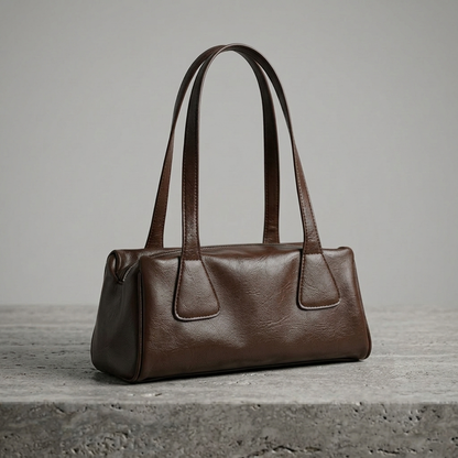 Atelier "Soft Grain" Retro Baguette Bag | Premium PU Leather