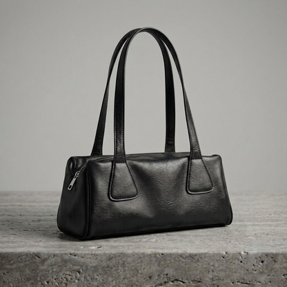 Atelier "Soft Grain" Retro Baguette Bag | Premium PU Leather