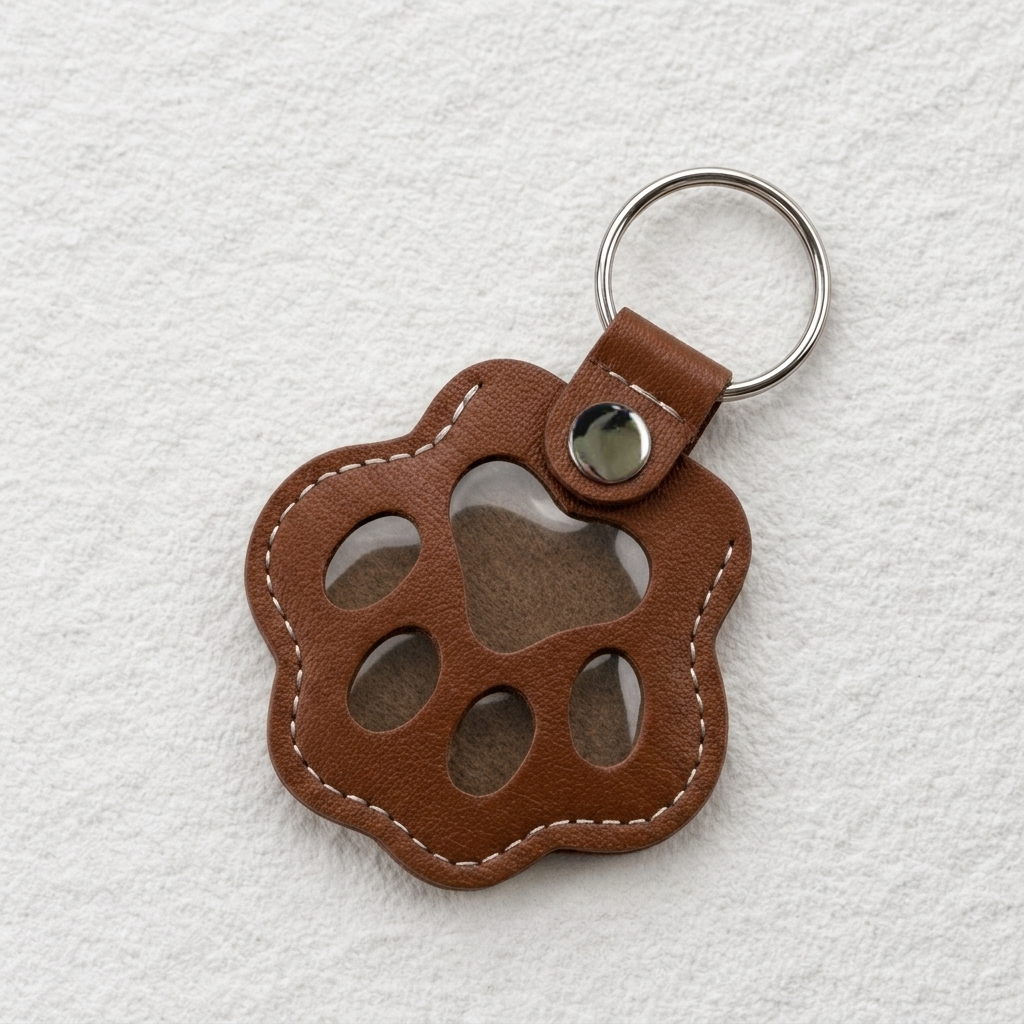Leather Fur Keeper Keychain | Your 24/7 Paw Companion