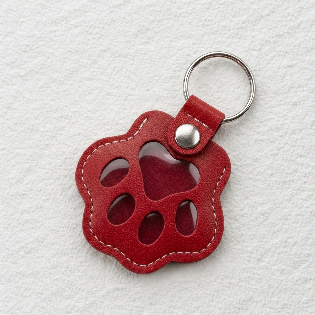 Leather Fur Keeper Keychain | Your 24/7 Paw Companion