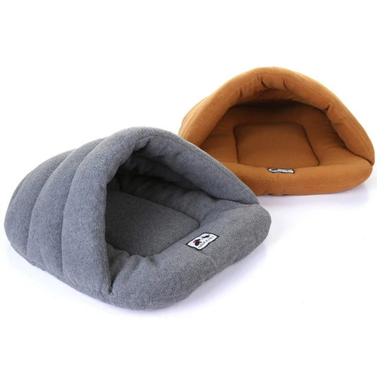 Warm Fleece Dog Beds Winter Warm Polar Pet Heated Soft Mat Slippers Beds Kennel House For Cats Sleeping Bag Nest Cave Bed