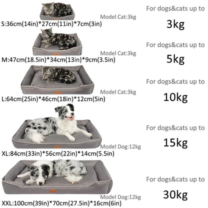 Waterproof Cat Dog Bed 600D Oxford Cloth Pet Dogs Beds Soft Thickened PP Cotton Filling Bite-resistant Pets Mat Dog Accessories