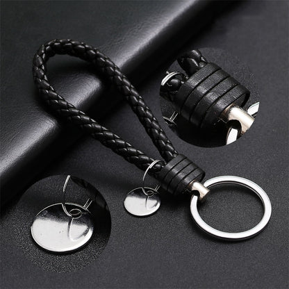 PU Leather Braided Woven Rope Wristlet Keychain Strap For Men Women Quality DIY Key Chains Bag Car Key Ring Jewelry Accessories