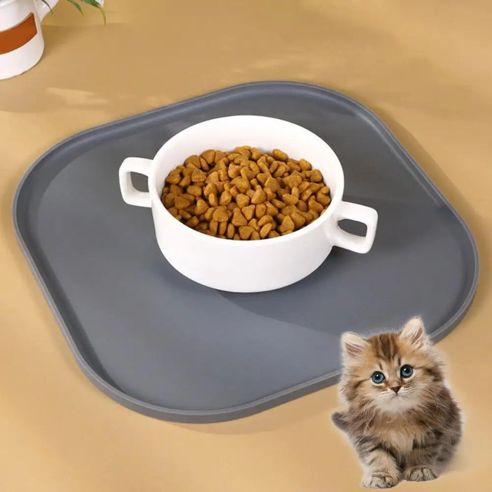 Pet Silicone Food Mat Placemat Waterproof Prevent Spills Dog Feeding Mat Feeding Mats Bowl Pad Cushion