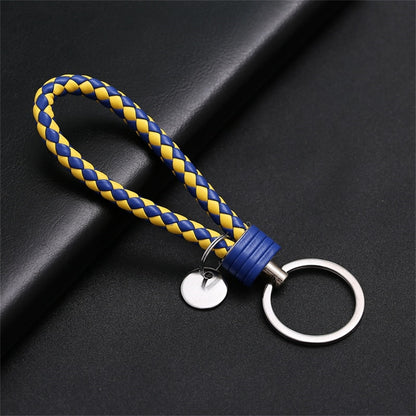 PU Leather Braided Woven Rope Wristlet Keychain Strap For Men Women Quality DIY Key Chains Bag Car Key Ring Jewelry Accessories