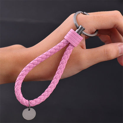 PU Leather Braided Woven Rope Wristlet Keychain Strap For Men Women Quality DIY Key Chains Bag Car Key Ring Jewelry Accessories