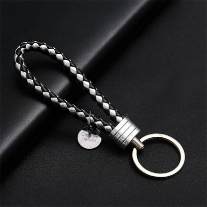 PU Leather Braided Woven Rope Wristlet Keychain Strap For Men Women Quality DIY Key Chains Bag Car Key Ring Jewelry Accessories