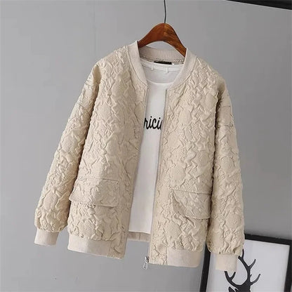 Solid Color Ladies Short Baseball Jacket 2023 New Korean Spring Casual White Jacket Top Female Cardigan Zipper Jackets Fashion