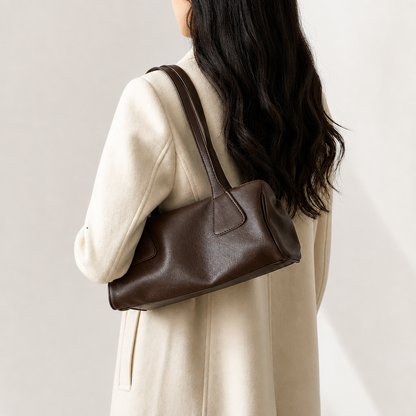 Atelier "Soft Grain" Retro Baguette Bag | Premium PU Leather