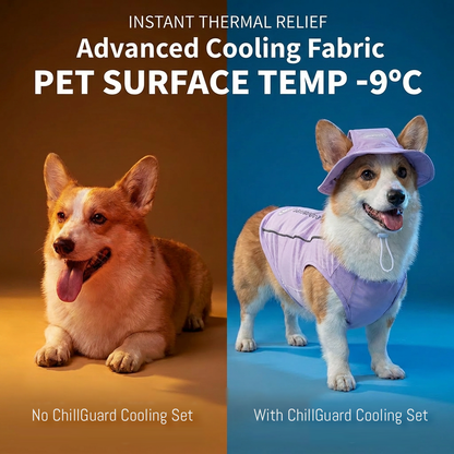 ChillGuard Cooling Pet Vest & Sun Hat Set | Ultimate Summer Protection for Your Furry Explorer