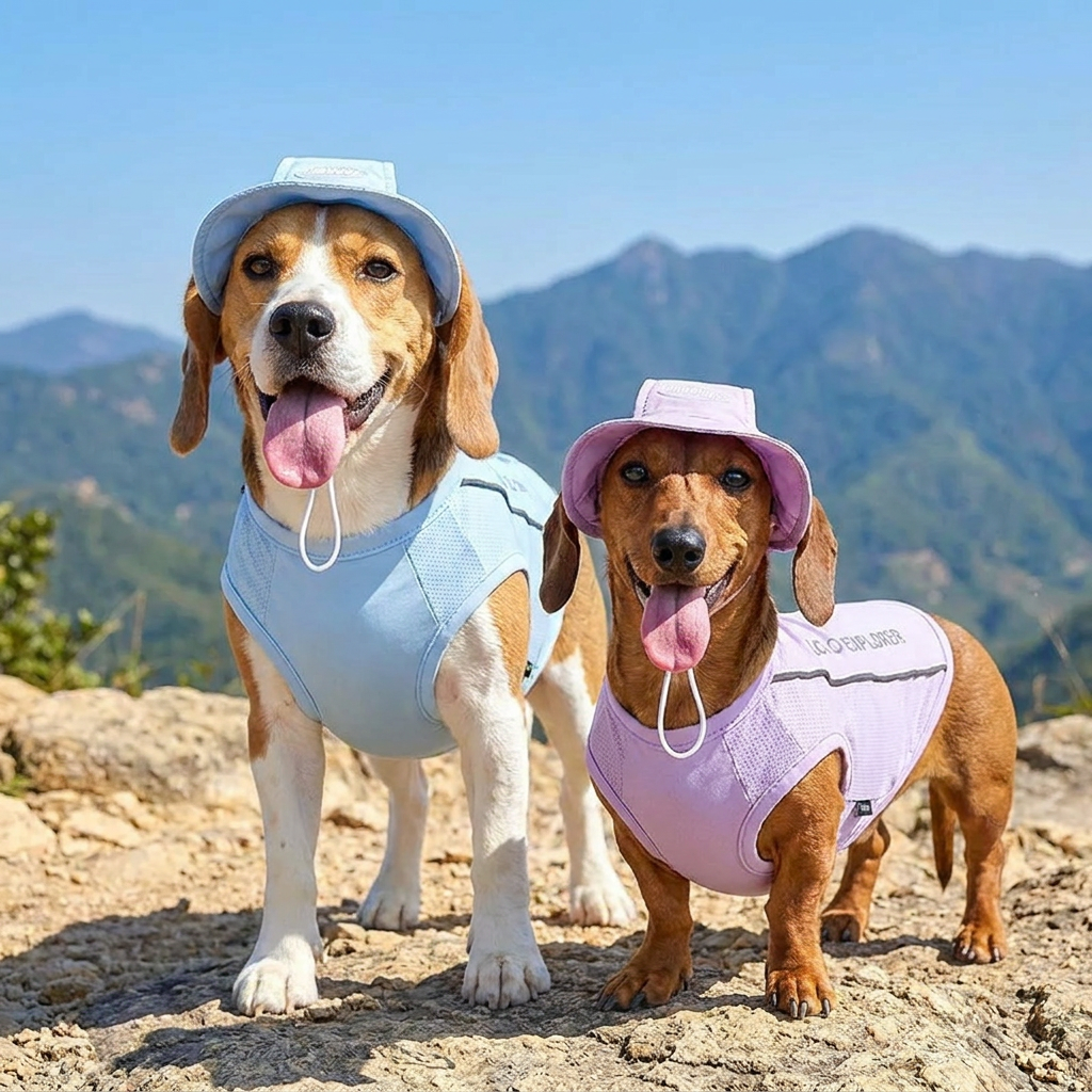 ChillGuard Cooling Pet Vest & Sun Hat Set | Ultimate Summer Protection for Your Furry Explorer