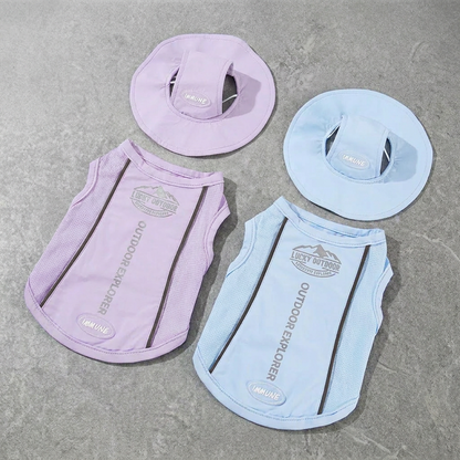 ChillGuard Cooling Pet Vest & Sun Hat Set | Ultimate Summer Protection for Your Furry Explorer