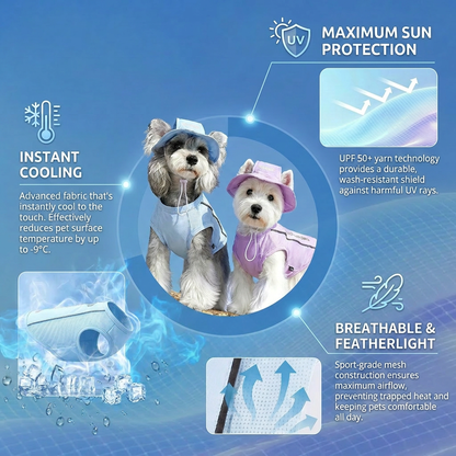 ChillGuard Cooling Pet Vest & Sun Hat Set | Ultimate Summer Protection for Your Furry Explorer