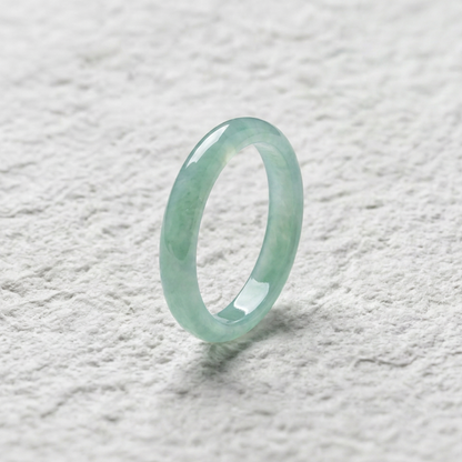 Lumina "Blue Water" Ice Jadeite Ring | 100% Natural Type A Jade Ultra-Thin Stacking Band